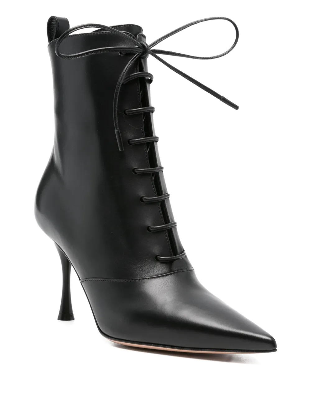 Gianvito Rossi 85mm lace-up pointed-toe boots Black