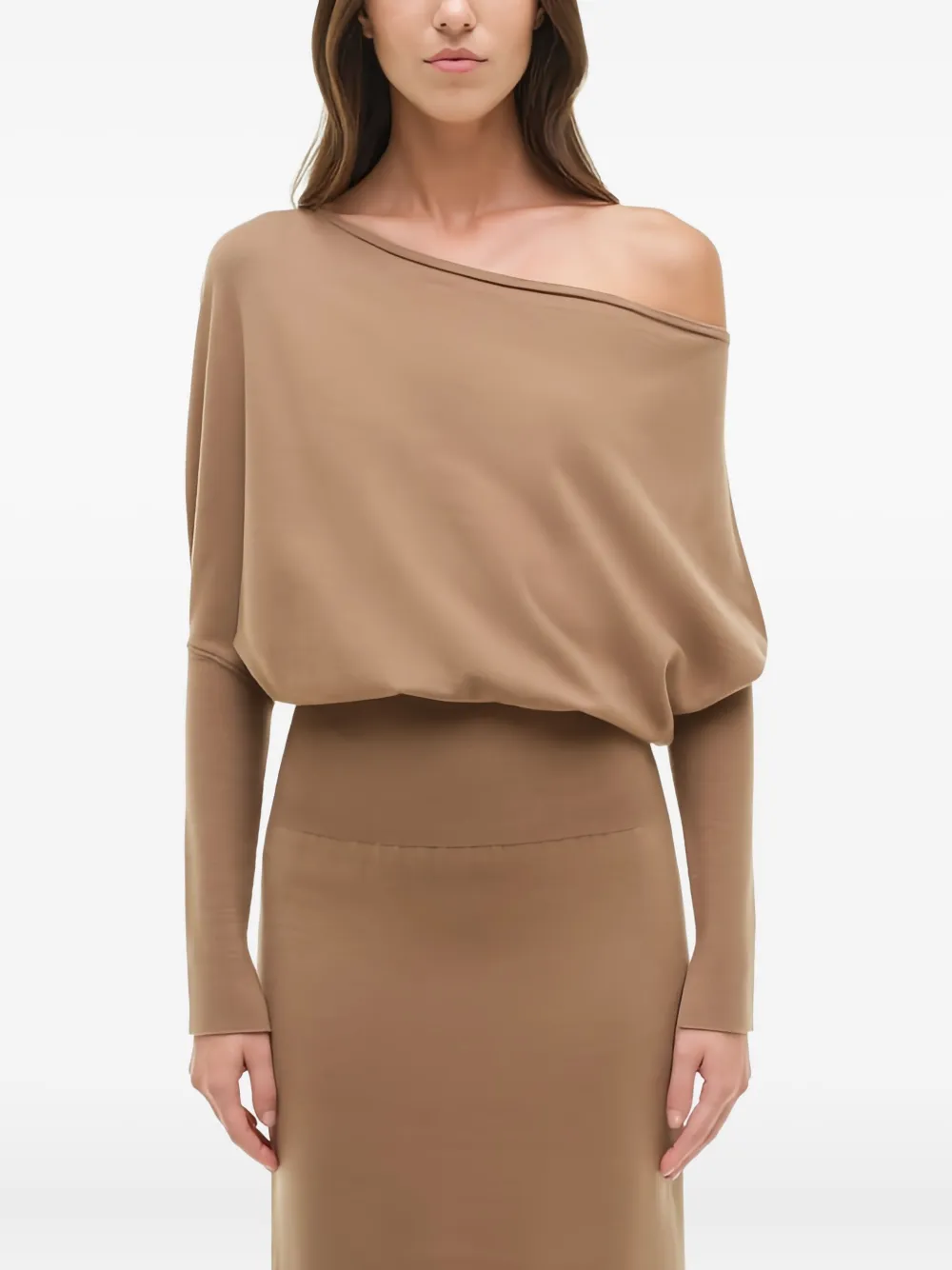 Simkhai Asymmetrische midi-jurk Bruin