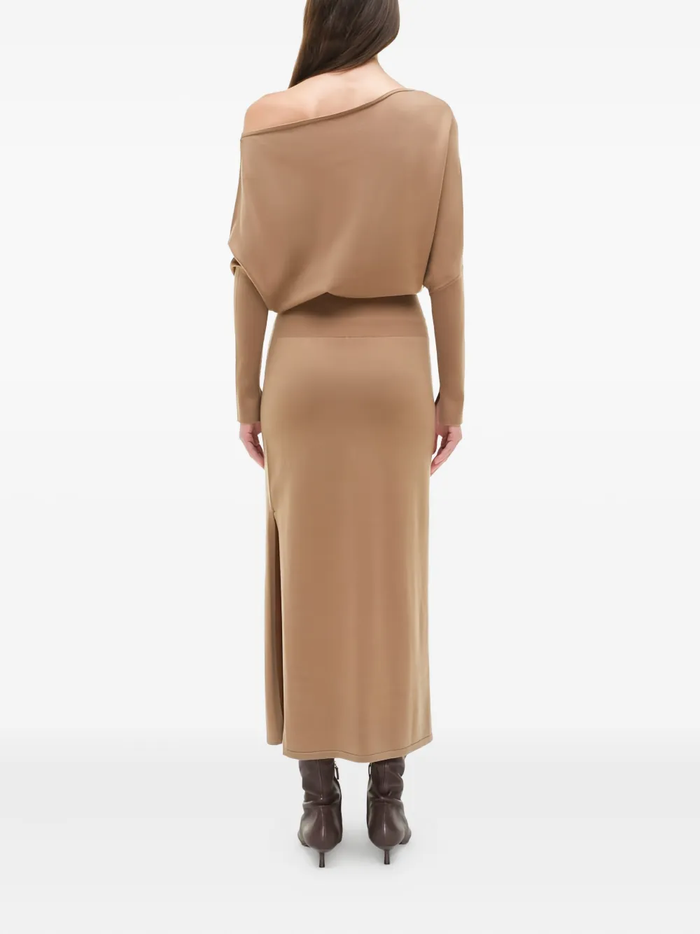 Simkhai Asymmetrische midi-jurk Bruin