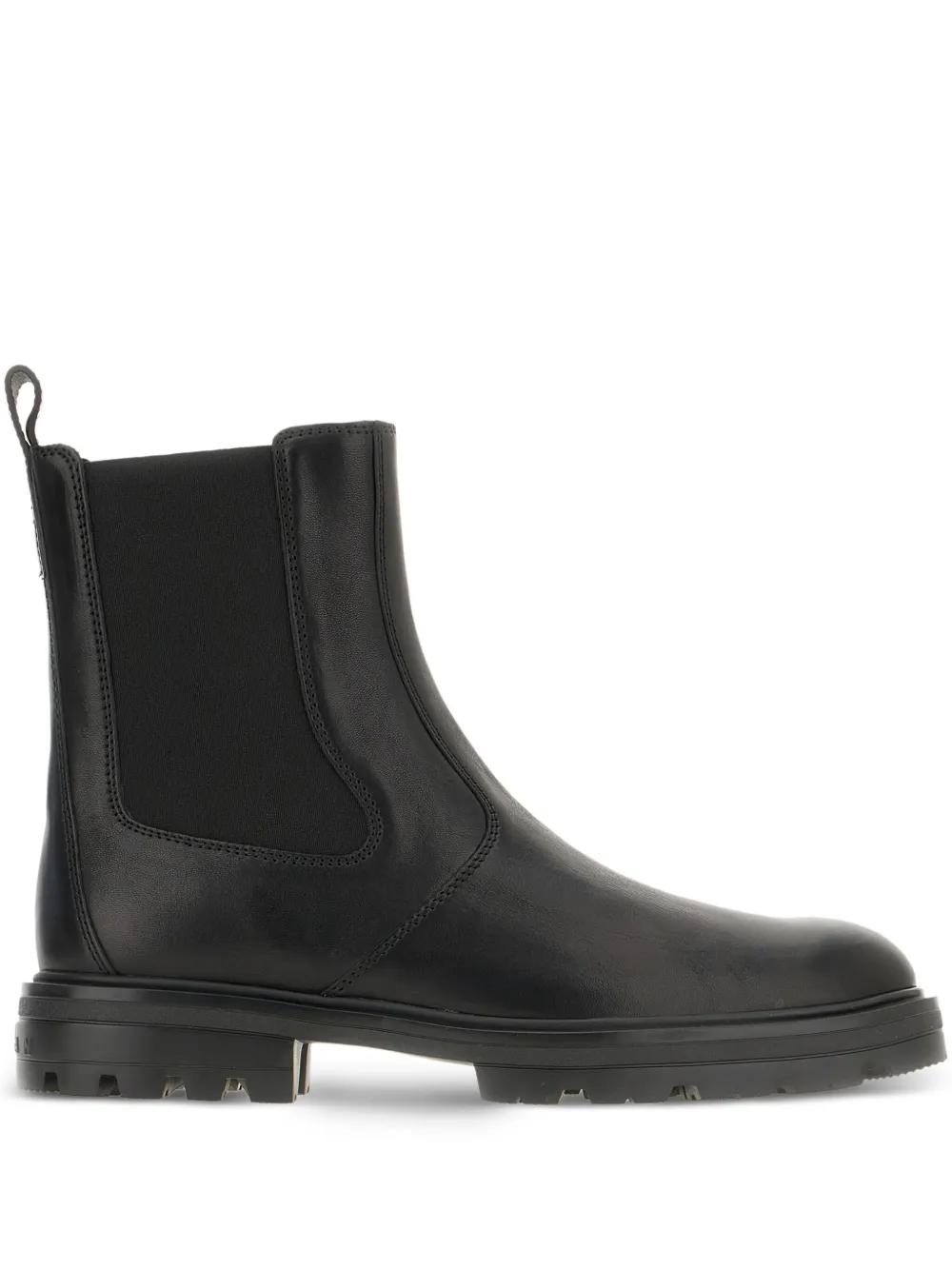 Hogan elastic-panel leather boots Black