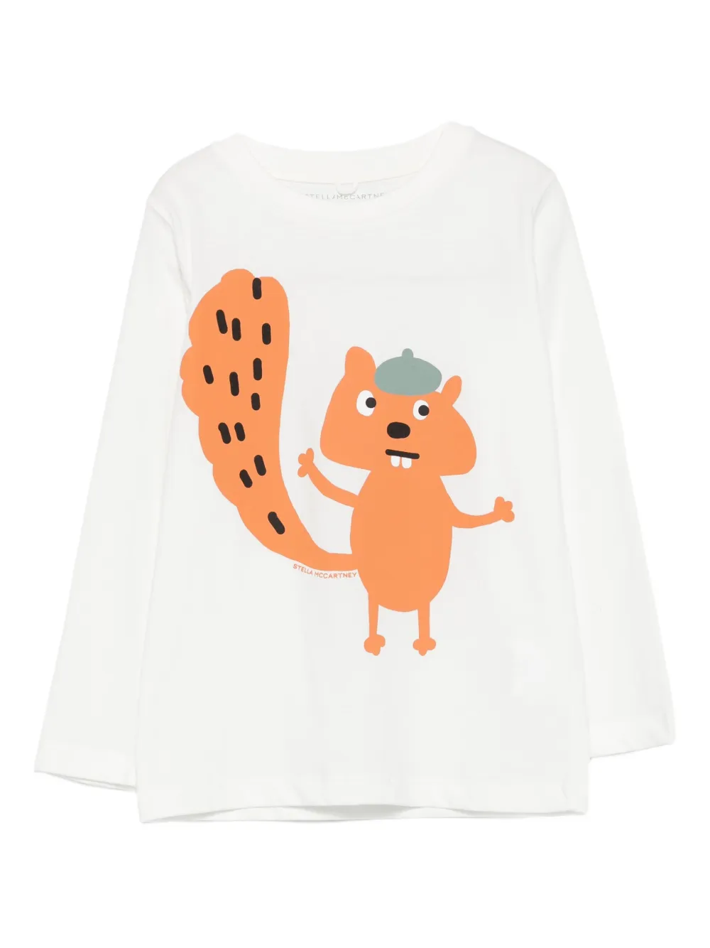 Stella McCartney Kids squirrel-print long-sleeve top Wit