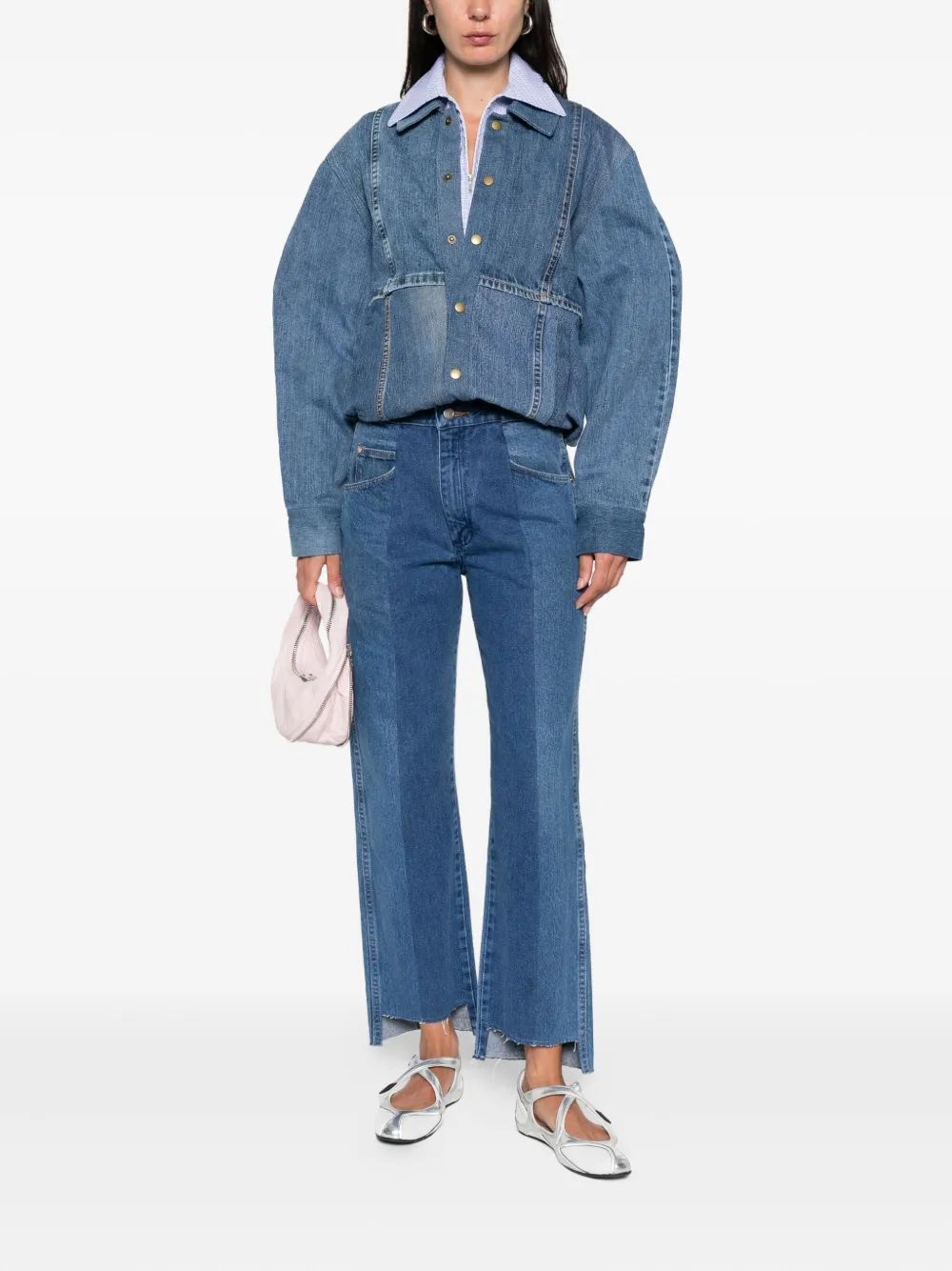 E.L.V DENIM Audrey jeans met asymmetrische afwerking - Blauw