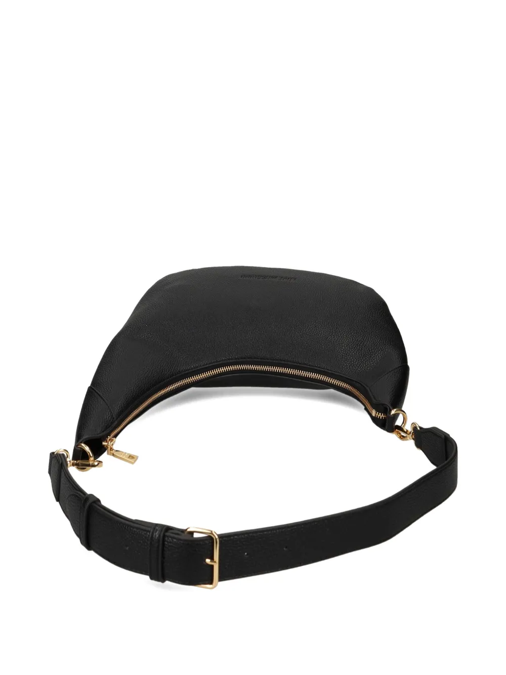 Love Moschino logo-plaque crescent shoulder bag Zwart