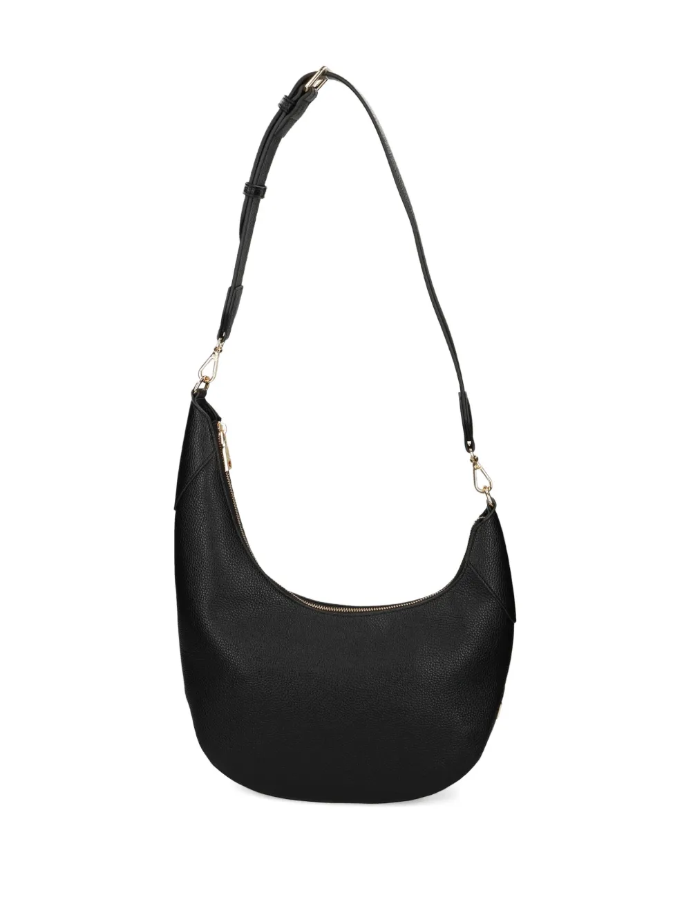 Love Moschino logo-plaque crescent shoulder bag Zwart