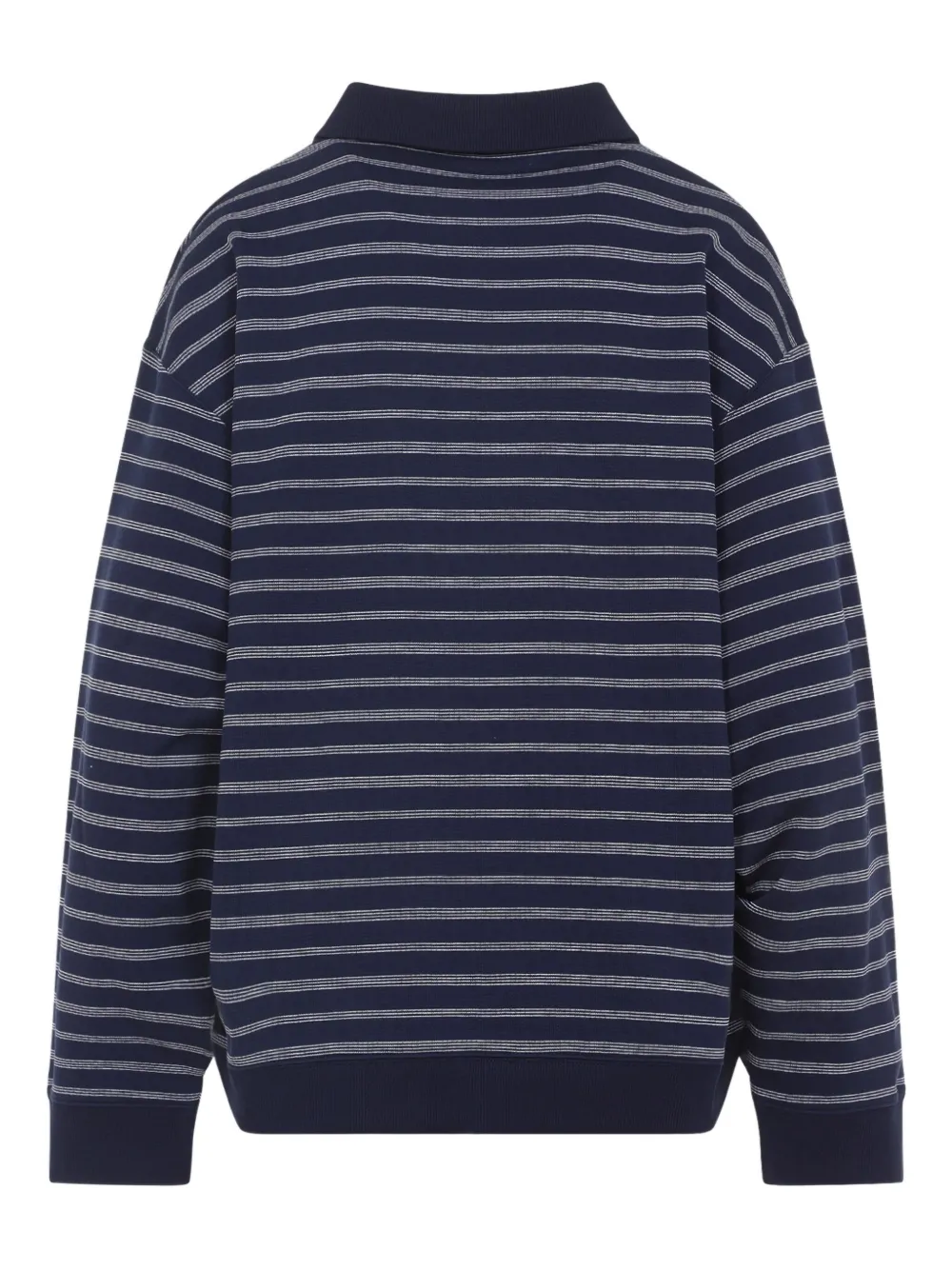 Miu striped zip-up polo top Blauw
