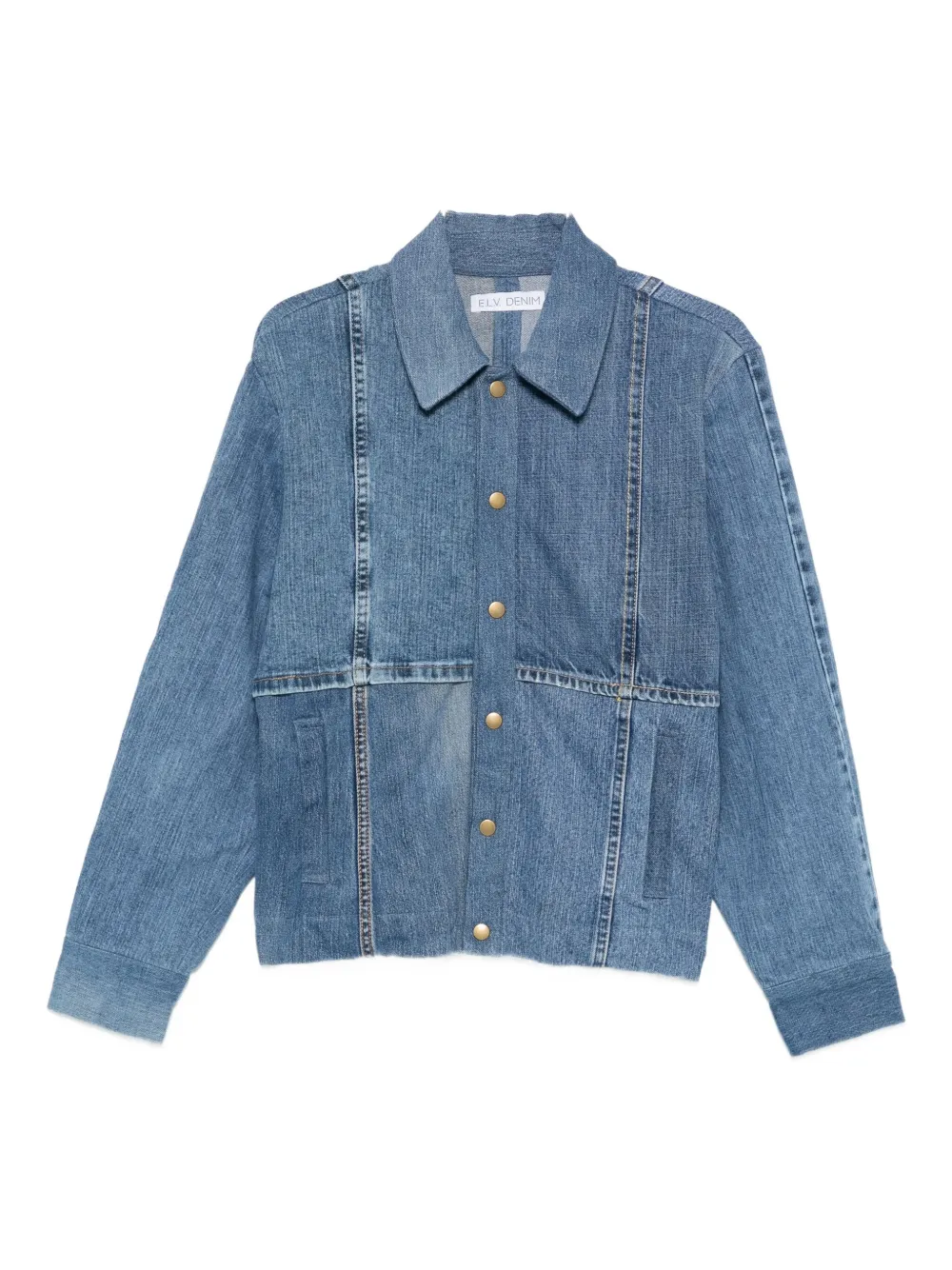 E.L.V DENIM Kara panelled denim jacket - Blu