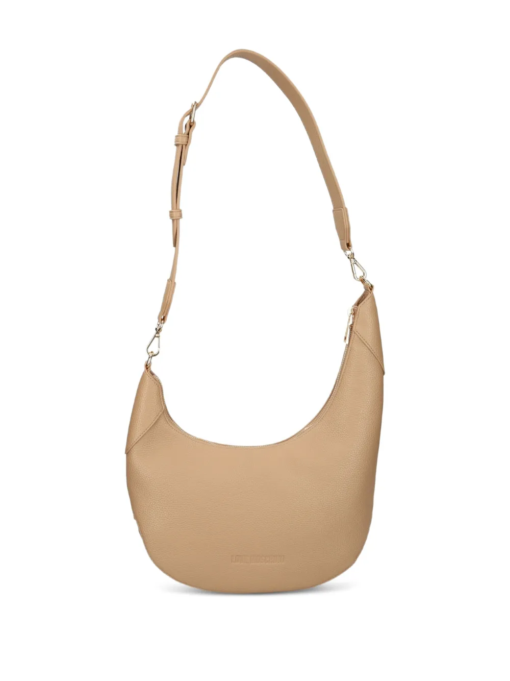 Love Moschino logo-plaque crescent shoulder bag Bruin