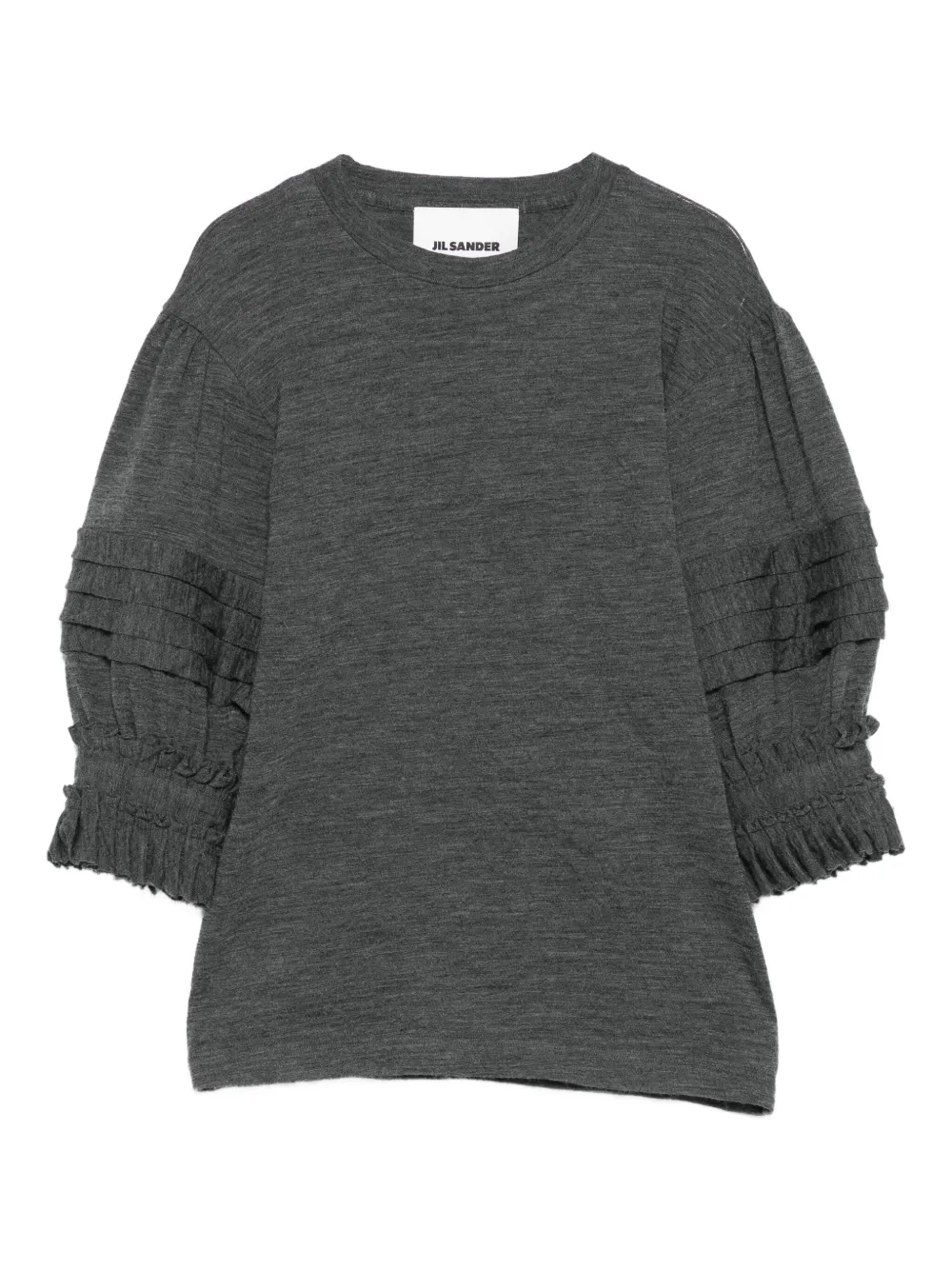 Jil Sander Top met ruches mouwen Grijs