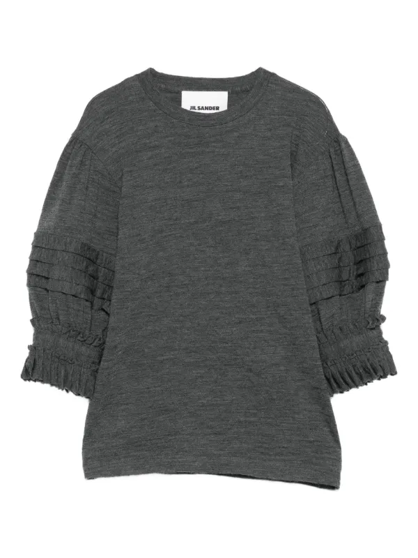 Jil Sander ラッフルスリーブ トップ | グレー | FARFETCH JP