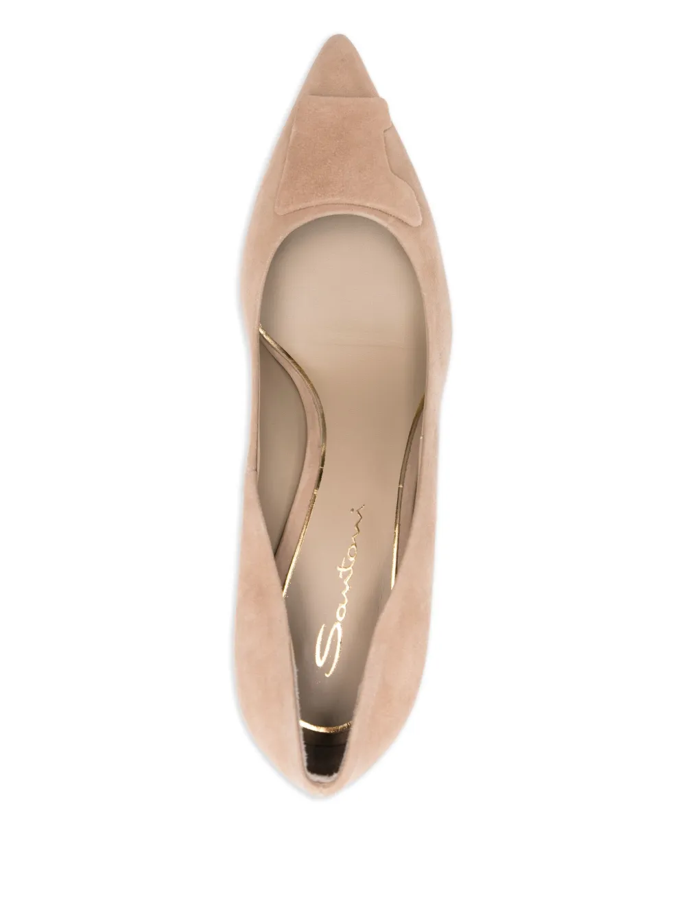 Santoni 85mm suede stiletto pumps Brown