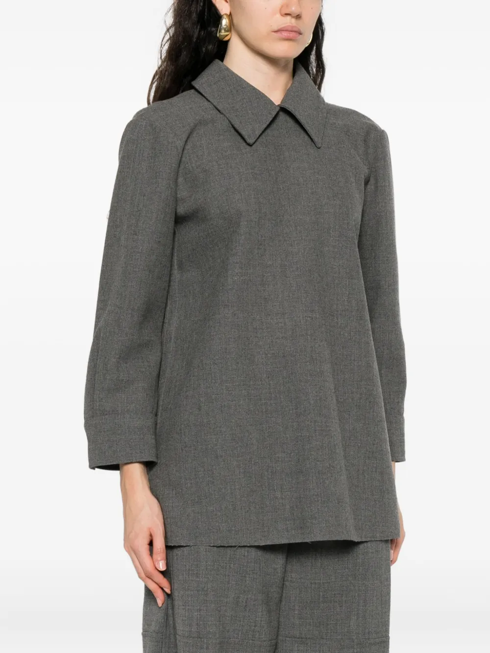 Jil Sander Top met cropped mouwen Grijs