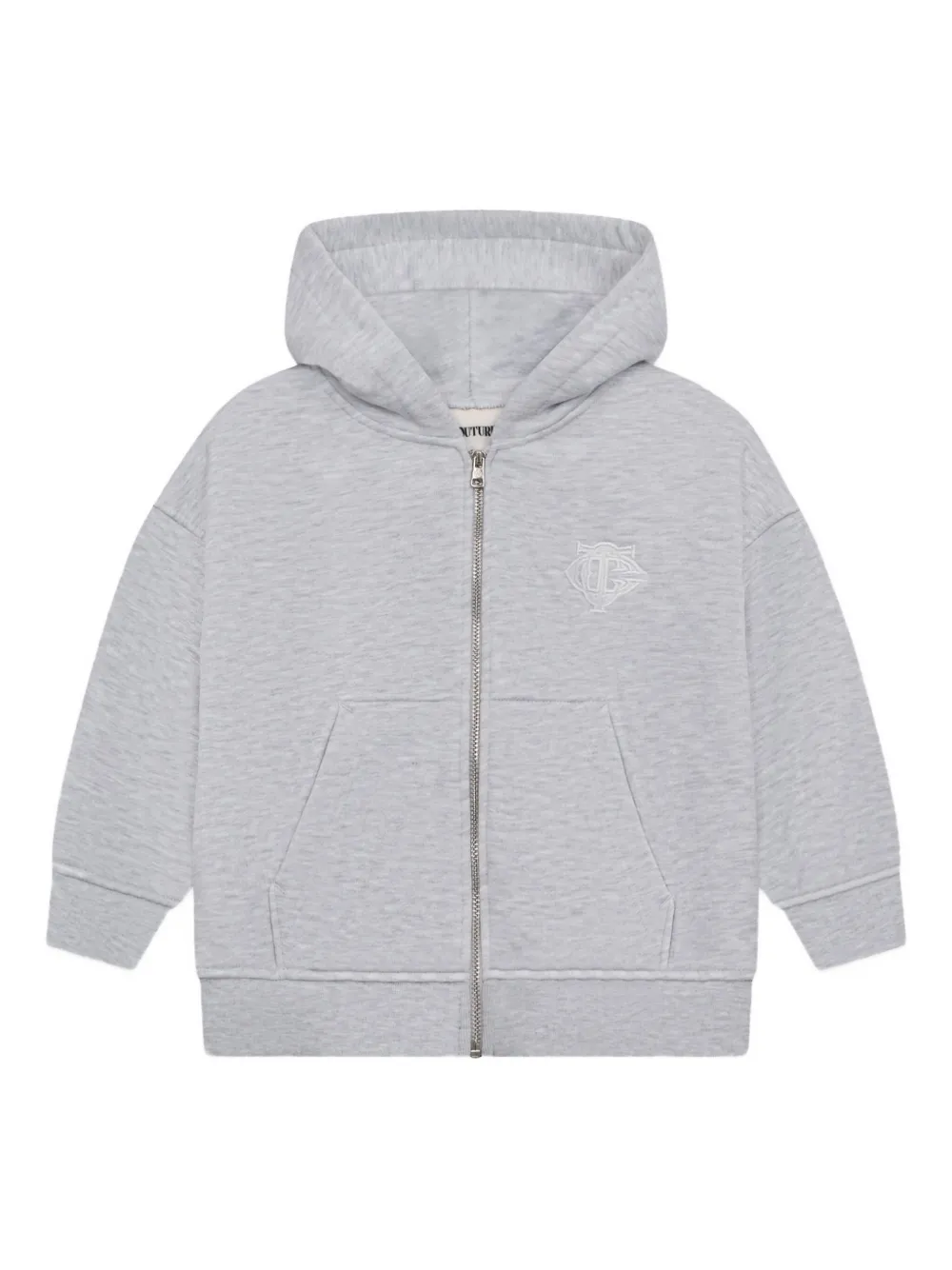 THE COUTURE CLUB KIDS logo-embroidered zip-up hoodie | Grey | Image 1