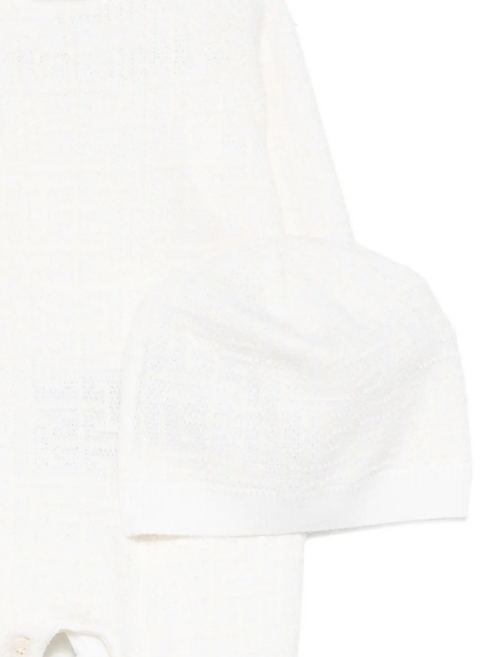 Balmain Kids textured wool babygrow hat Wit