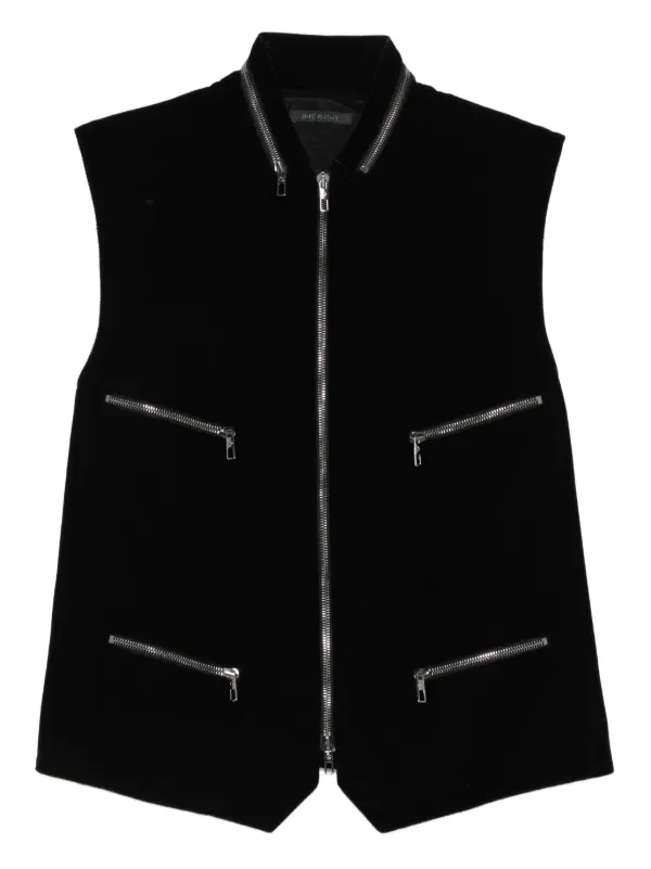 Giorgio Armani Zip-details Gilet in Black