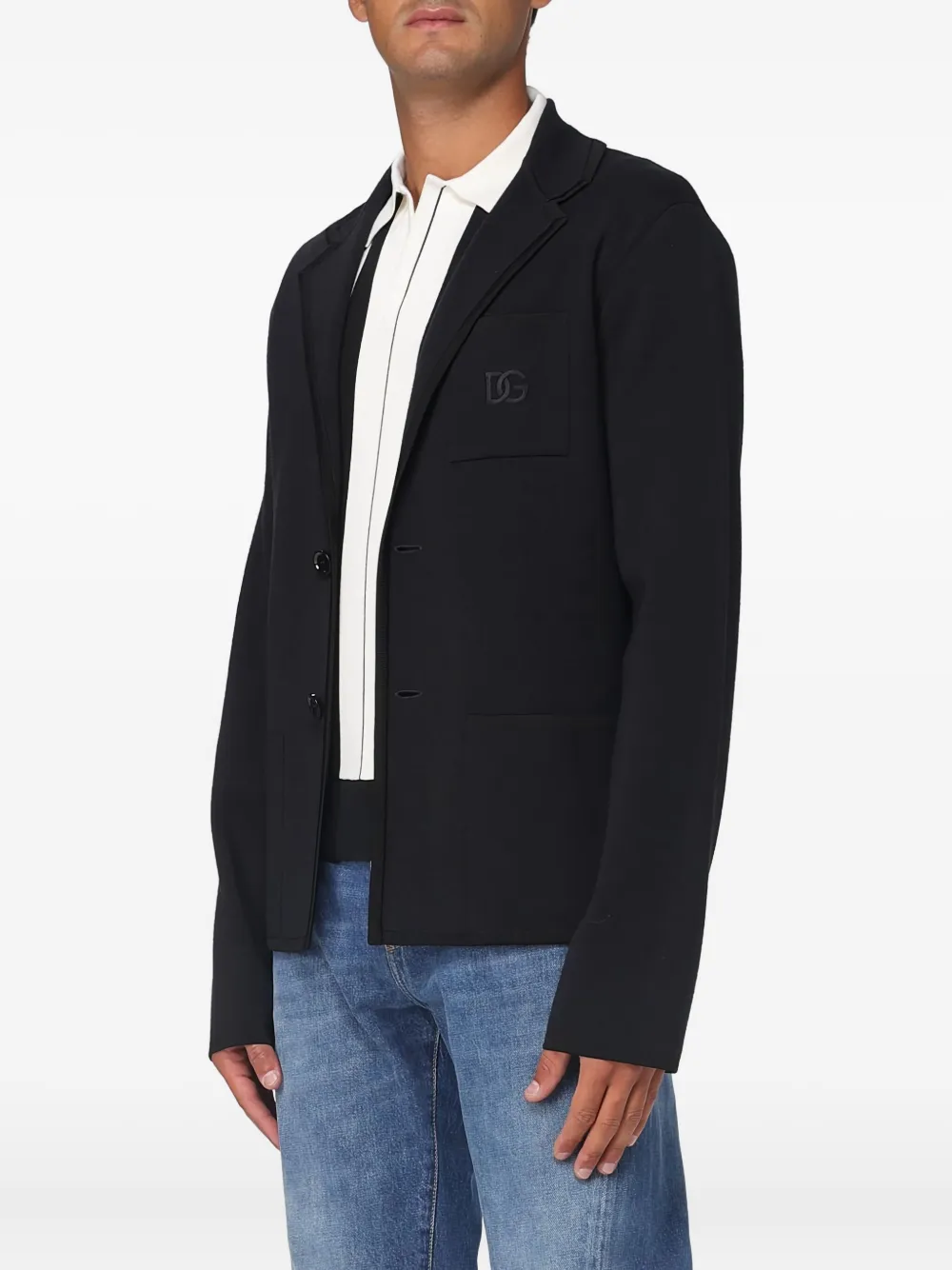 Dolce & Gabbana Blazer met logodetail Zwart