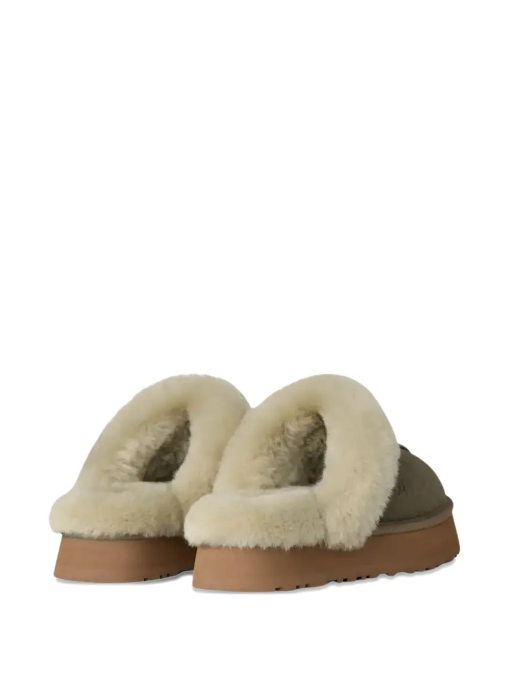 UGG sheepskin platform slippers Green