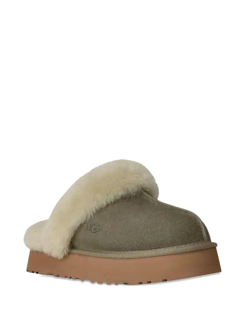 UGG sheepskin platform slippers Green