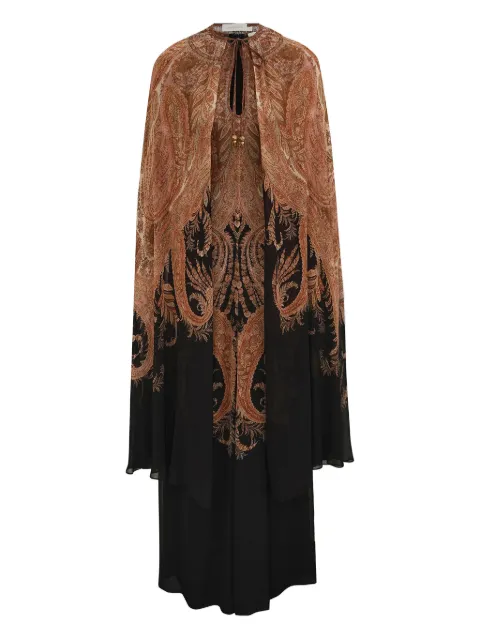ZIMMERMANN paisley-print cape midi dress