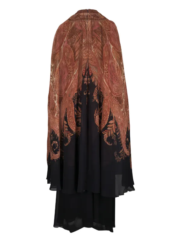 Zimmermann Hypnotic Paisley-print Cape Maxi Dress - Brown Zimmermann Hypnotic Paisley-print Cape Maxi Dress - Brown