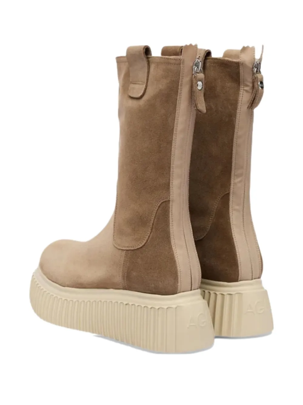 AGL Suède laarzen met ritssluiting Bruin