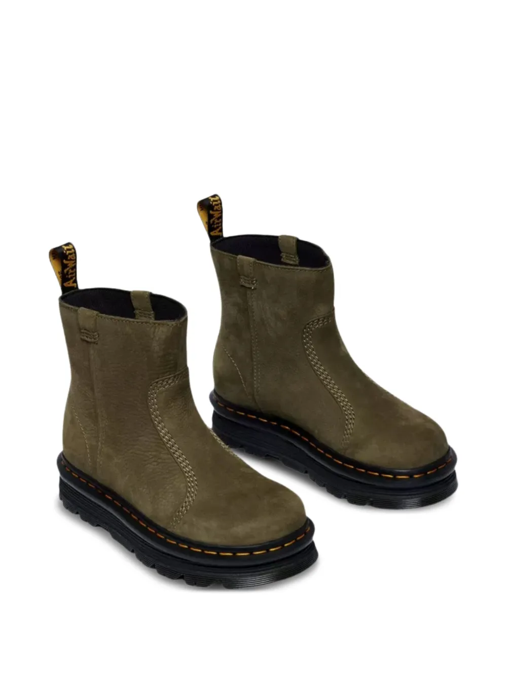 Dr. Martens Zebzag Rigger Slip On Nubuck Boots In Green