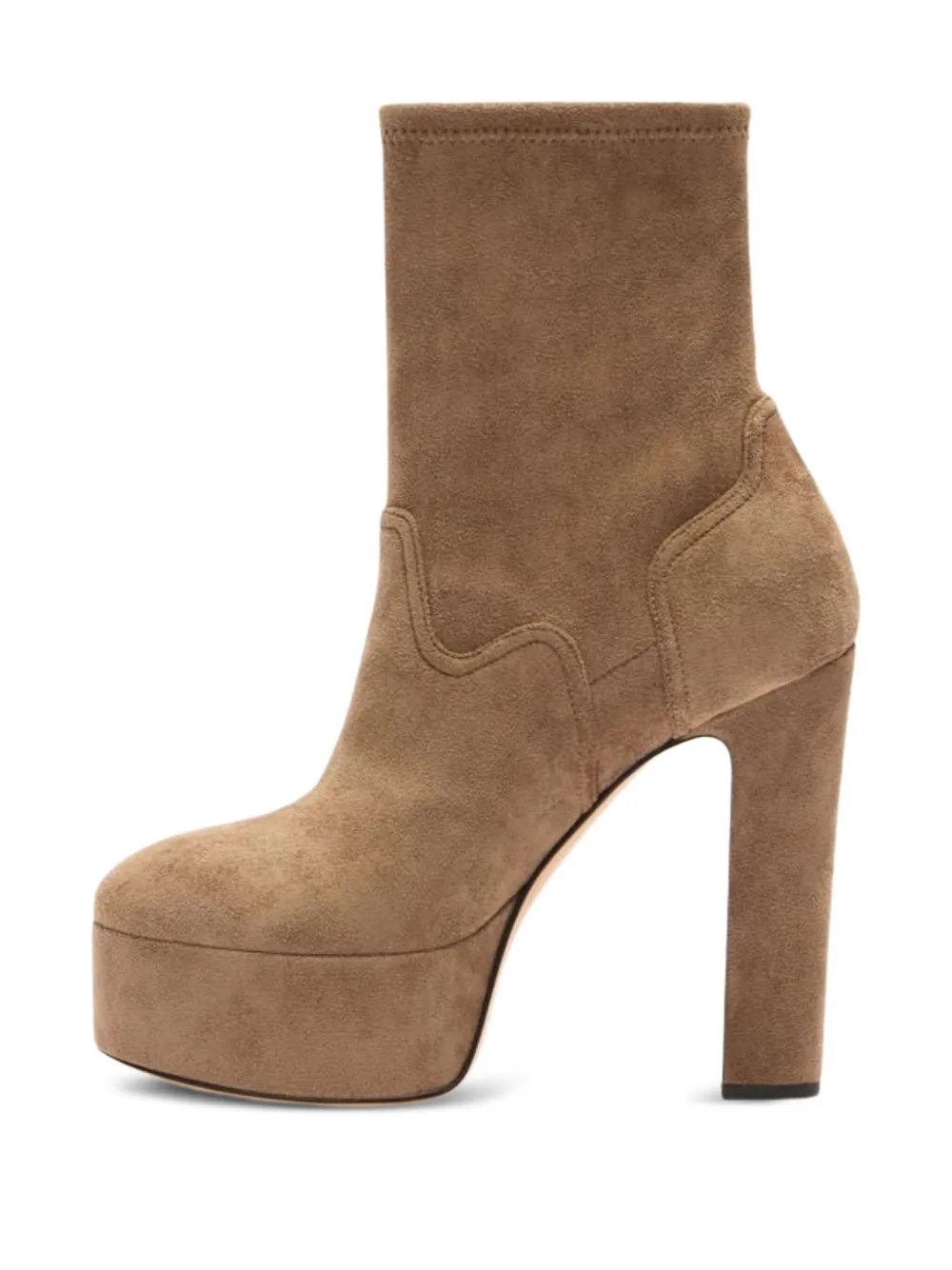 Casadei 130mm Patty Platform Ankle Boots In Brown
