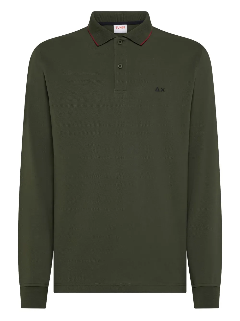 Sun68 long-sleeve logo polo shirt | Green | Image 1