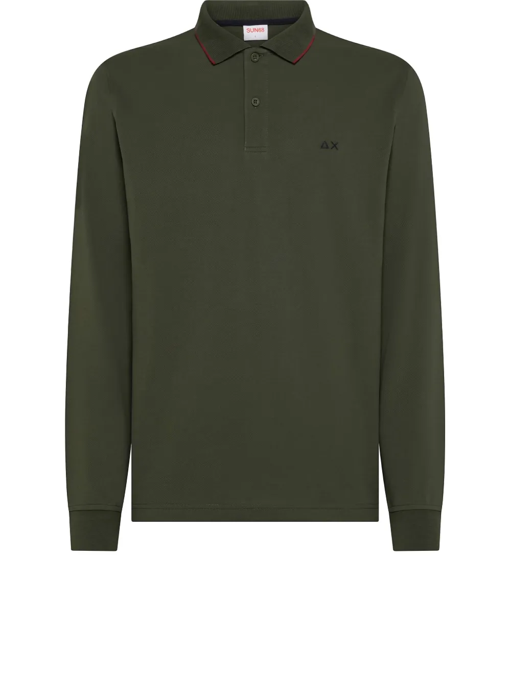 Sun68 long-sleeve logo polo shirt - Groen