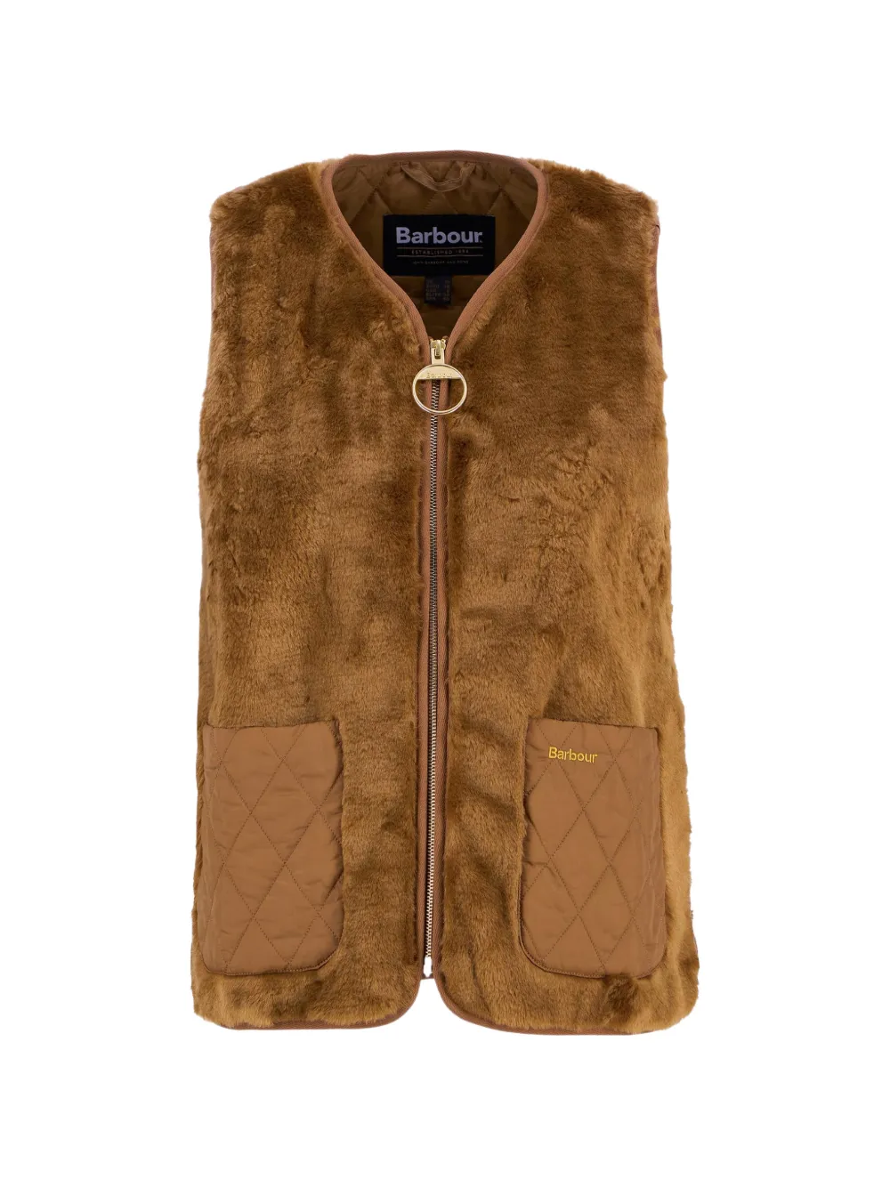 Barbour faux fur quilted gilet - Braun