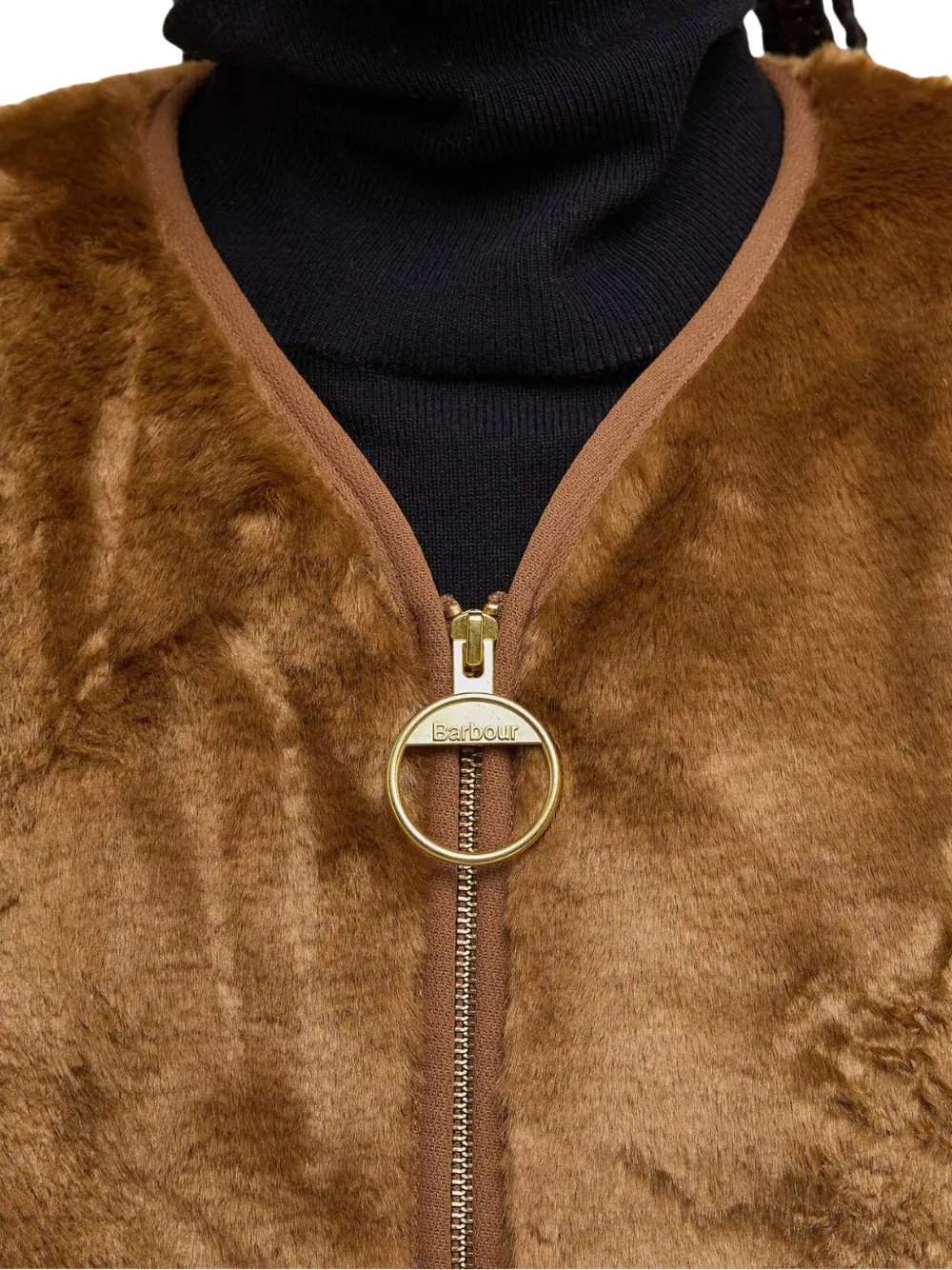 Barbour Bodywarmer van imitatiebont Bruin