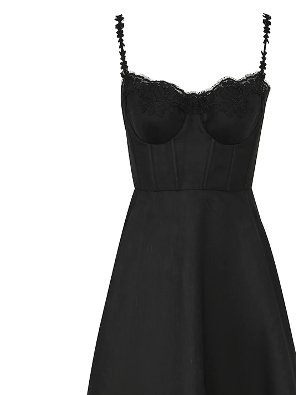 Zimmermann Hypnotic Lace Trim Corset Dress In Black