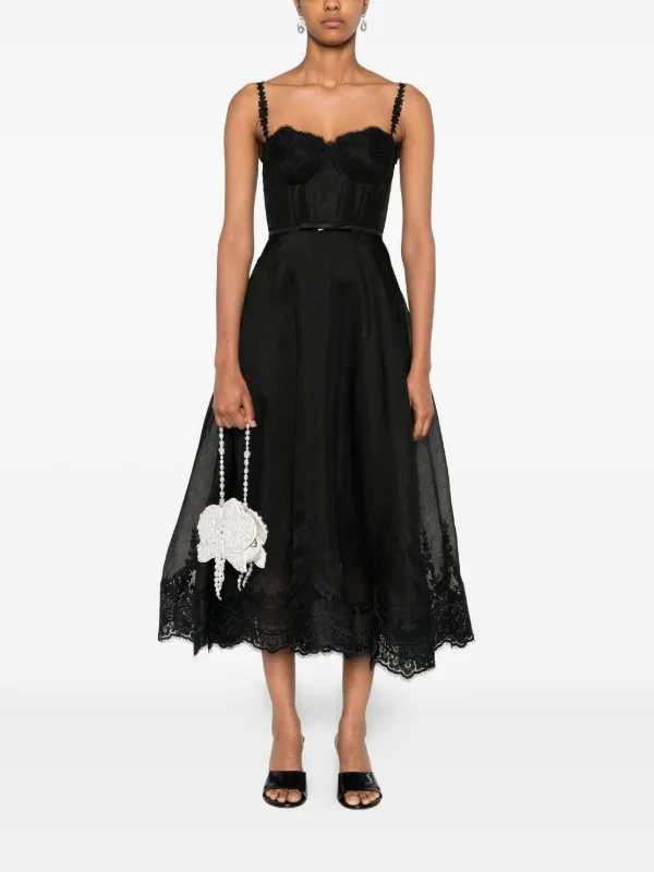 zimmermann crush denim corset dress ZIMMERMANN Crush denim midi dress