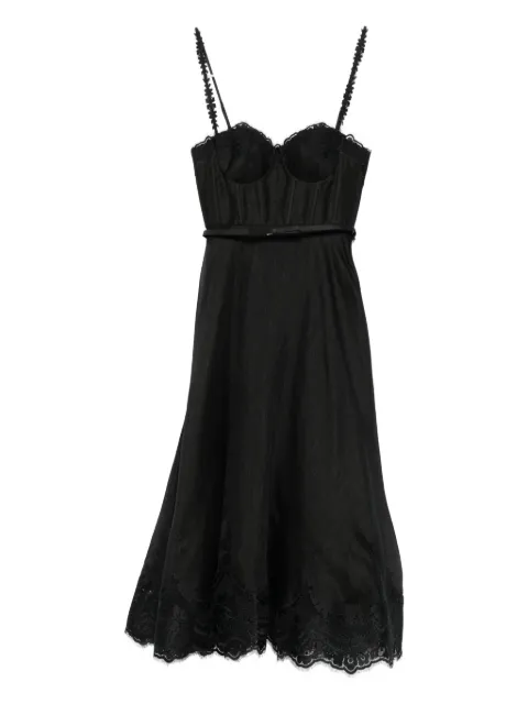 ZIMMERMANN lace-trimmed corset midi dress