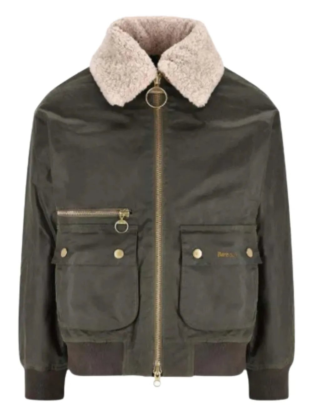 Barbour veste à col en peau lainée | vert | Image 1