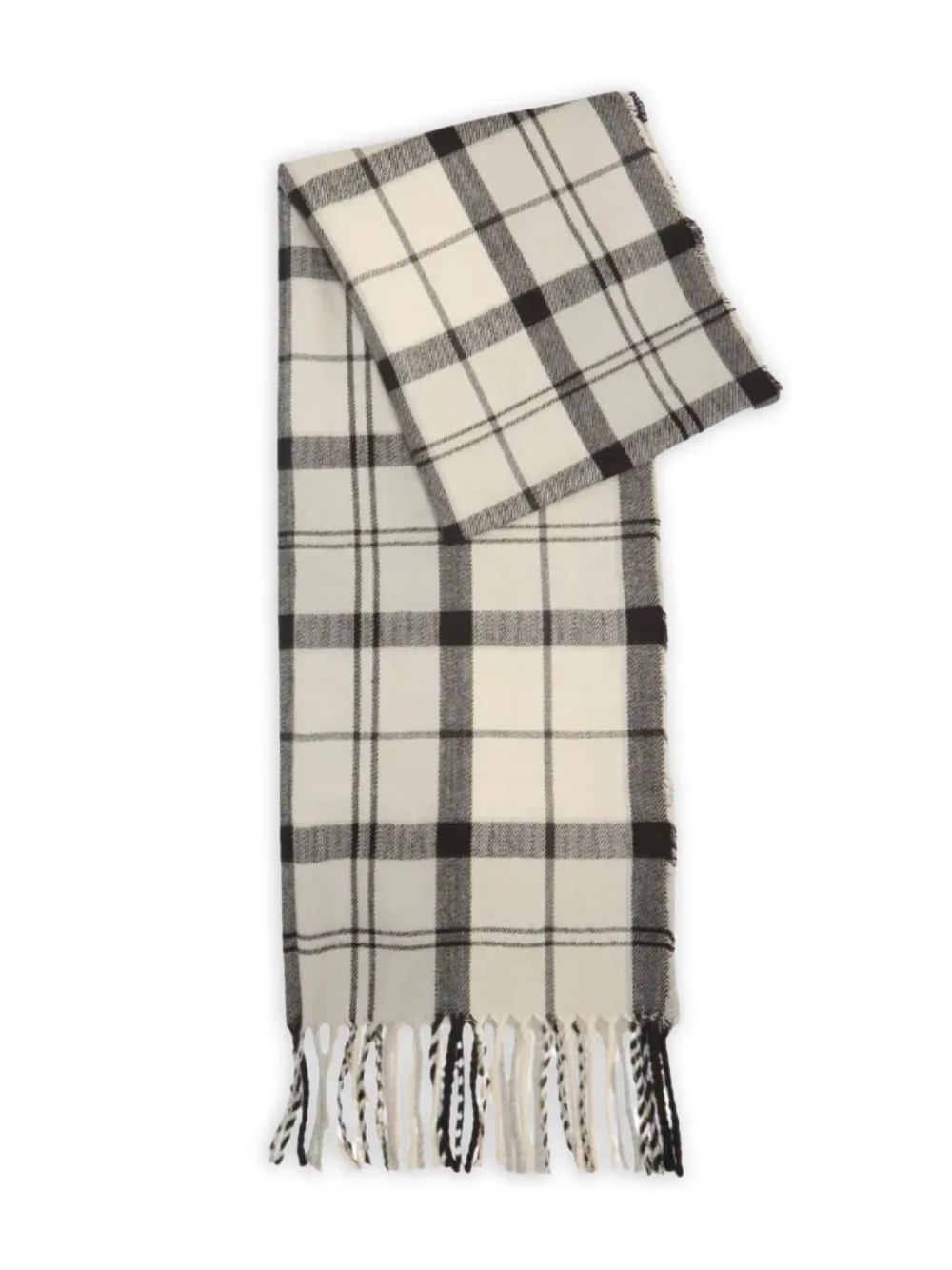 Barbour Geruite sjaal set met franje Beige