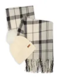 Barbour checked fringe-detail scarf set - Neutrals