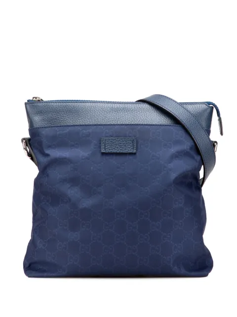 Gucci Pre-Owned 2016-2025 GGナイロン フラット メッセンジャー ショルダーバッグ