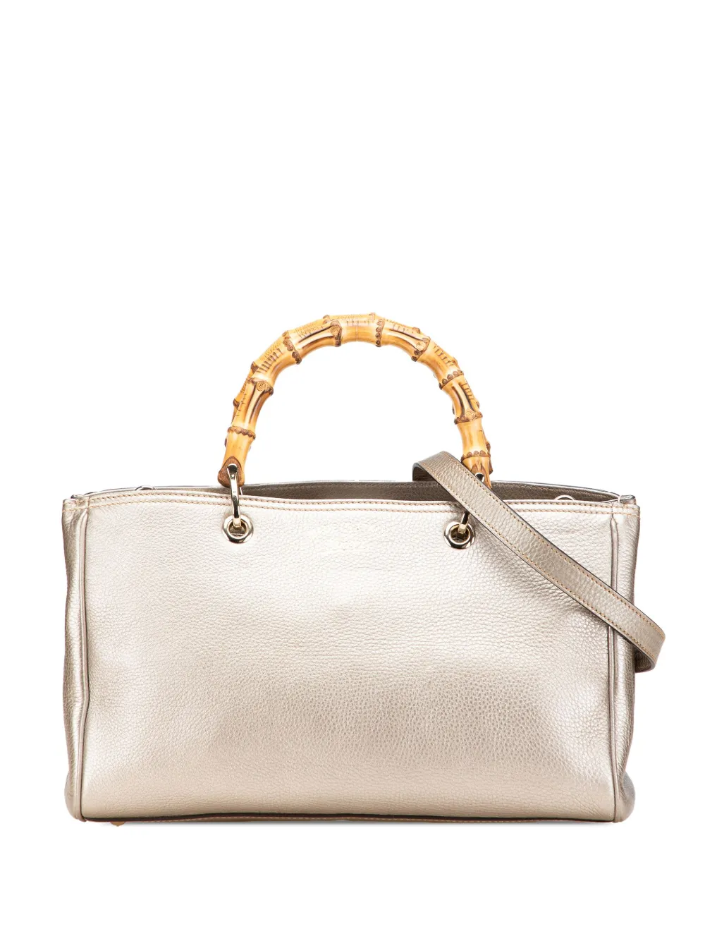 Gucci Pre-Owned 2016-2025 ミディアム カーフスキン バンブー ショッパー サッチェルバッグ - ゴールドトーン Gucci Pre-Owned 2016-2025 ミディアム カーフスキン バンブー ショッパー サッチェルバッグ - ゴールドトーン