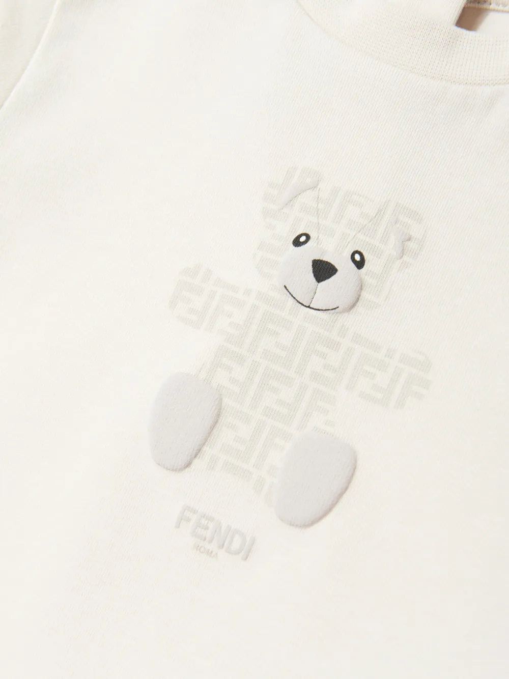 Fendi Kids Top met teddybeerprint Beige