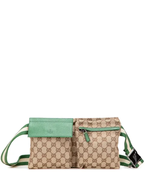 Gucci Pre-Owned 2000-2015 GG Canvas Web Double Pocket belt bag