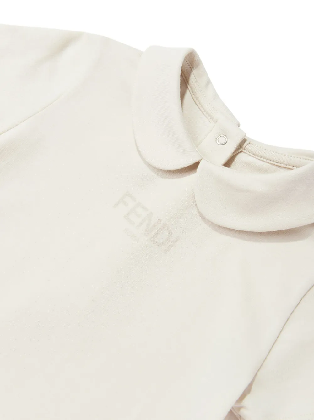 Fendi Kids Babypakje met Peter Pan kraag en FF-patroon Beige