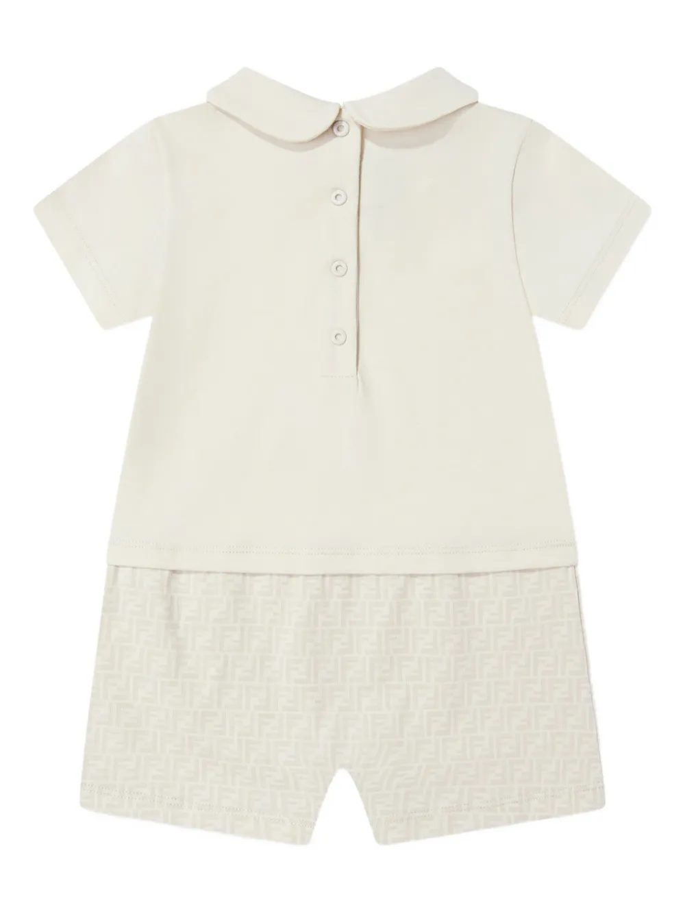 Fendi Kids peter-pan collar FF-pattern shorties - ニュートラル Fendi Kids peter-pan collar FF-pattern shorties - ニュートラル