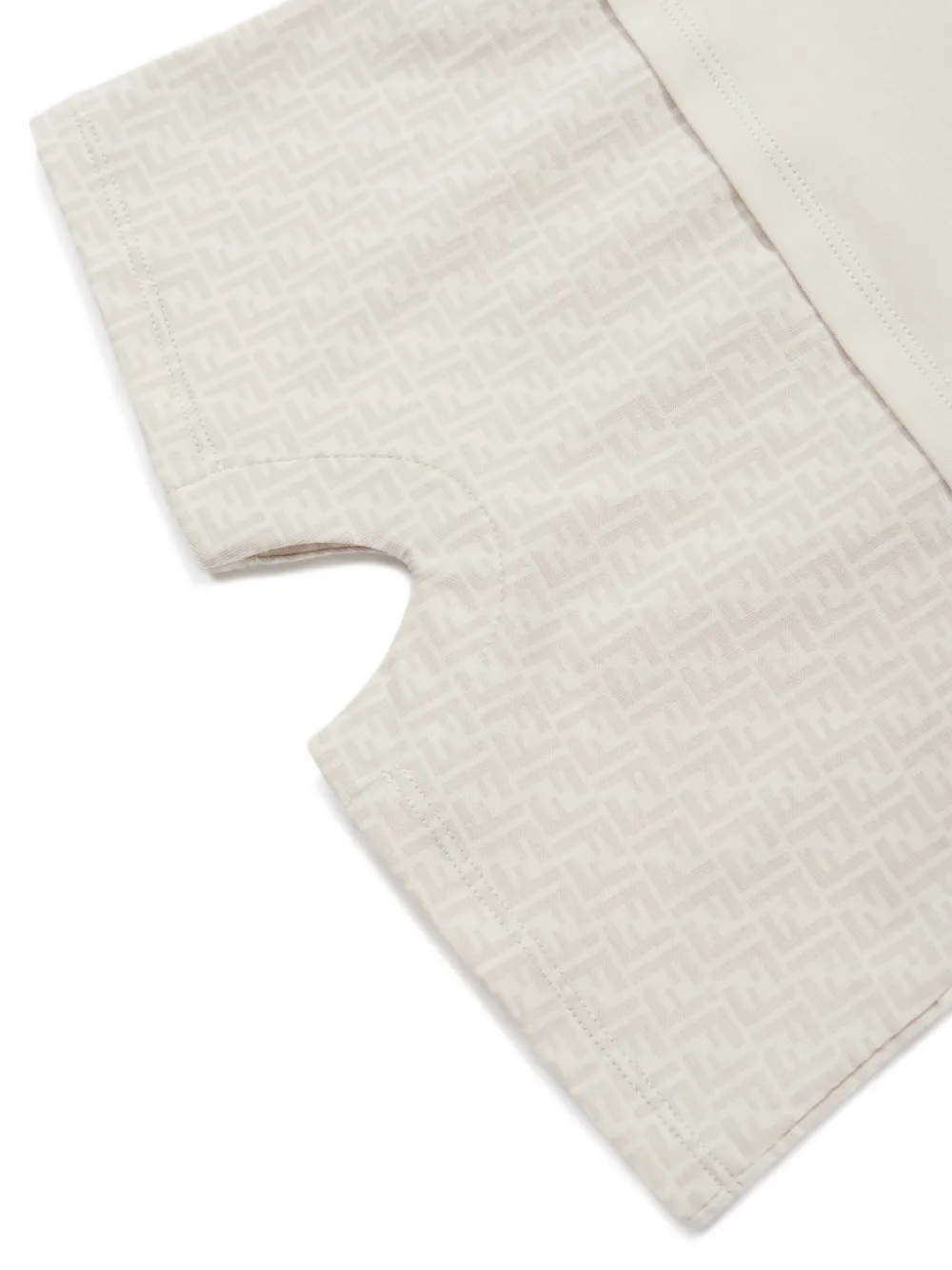 Fendi Kids Babypakje met Peter Pan kraag en FF-patroon Beige