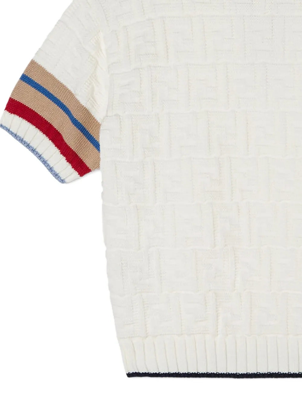 Fendi Kids Gebreid poloshirt met textuur Wit