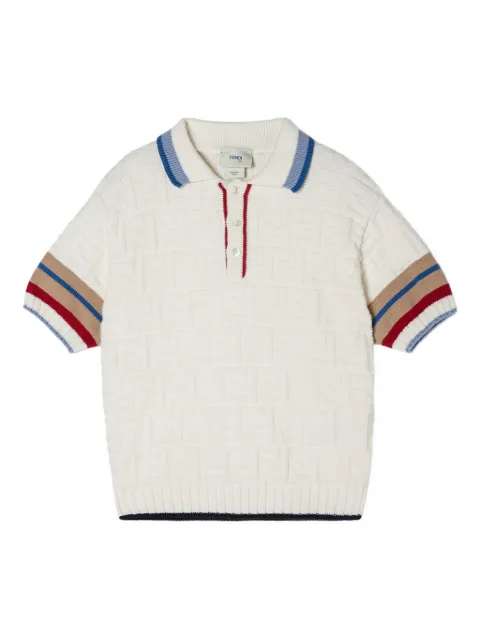 Fendi Kids قميص بولو منسوج بملمس مميز