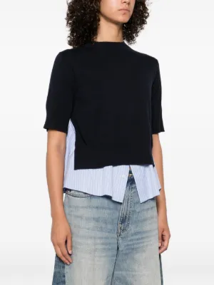 sacai レイヤードTシャツ Sacai レイヤード Tシャツ | ブルー | FARFETCH JP