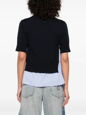 sacai レイヤードTシャツ Sacai レイヤード Tシャツ | ブルー | FARFETCH JP