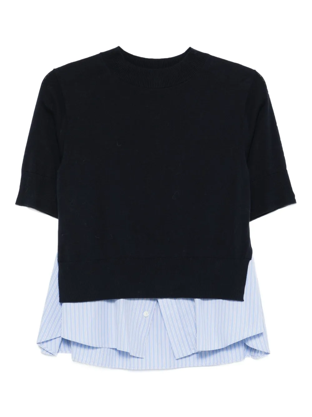 Sacai short-sleeve layered T-shirt Blauw