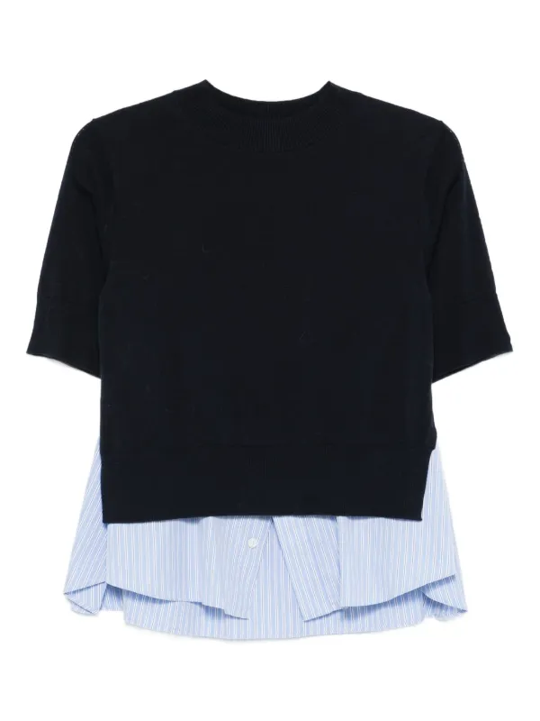 sacai レイヤードTシャツ Sacai レイヤード Tシャツ | ブルー | FARFETCH JP