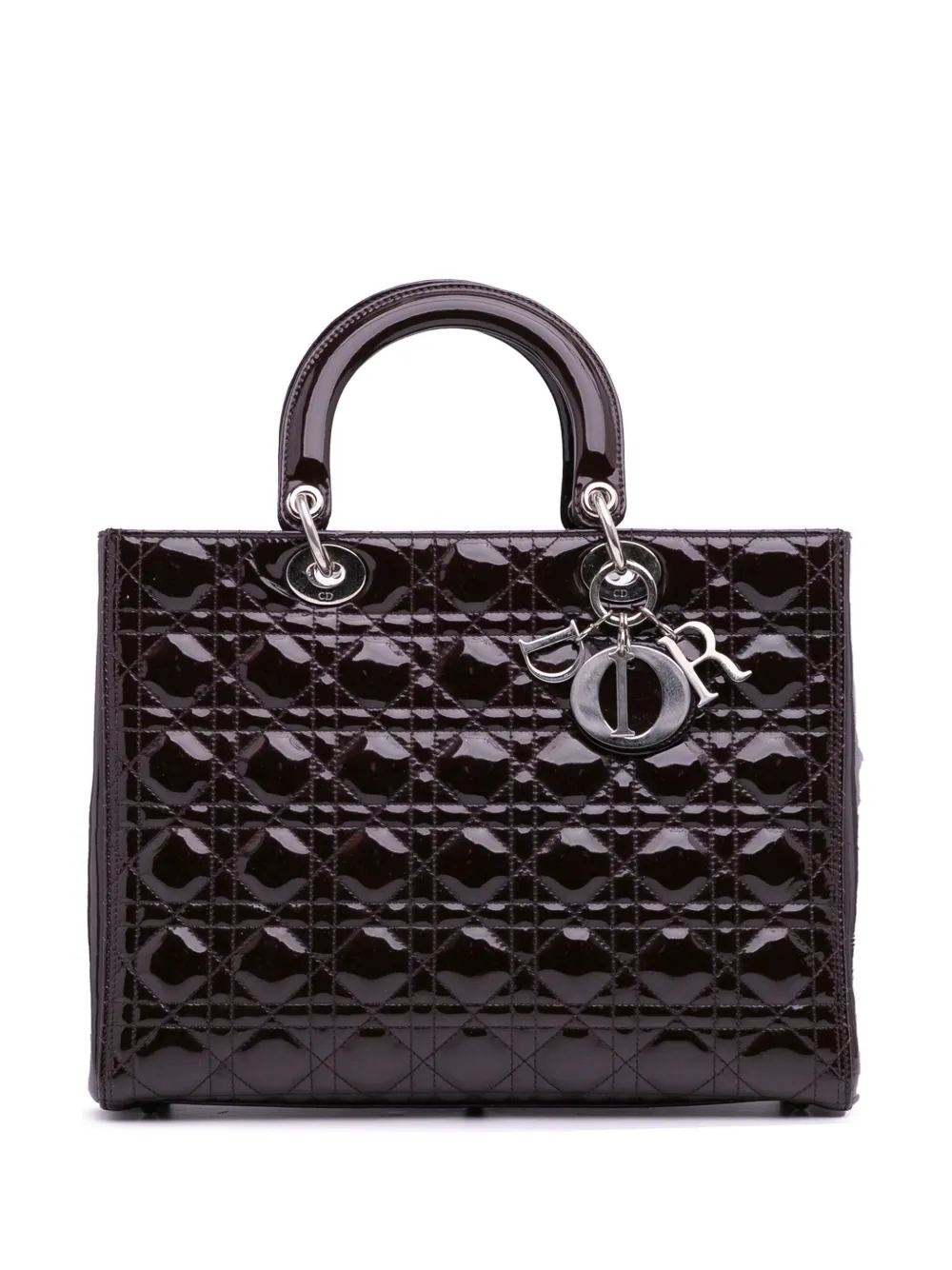 Christian Dior Pre-Owned 2010 Large Patent Cannage Lady Dior satchel - Christian Dior Pre-Owned 2010 Large Patent Cannage Lady Dior satchel -